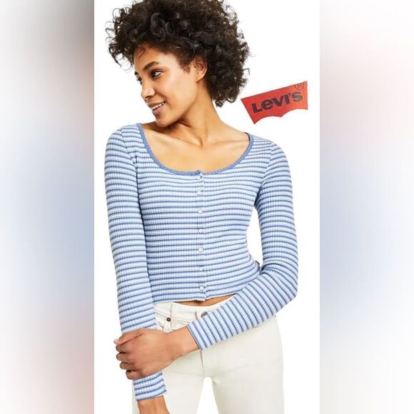 Levi’s Long Sleeve Crop Top Tee - Picture 1 of 8